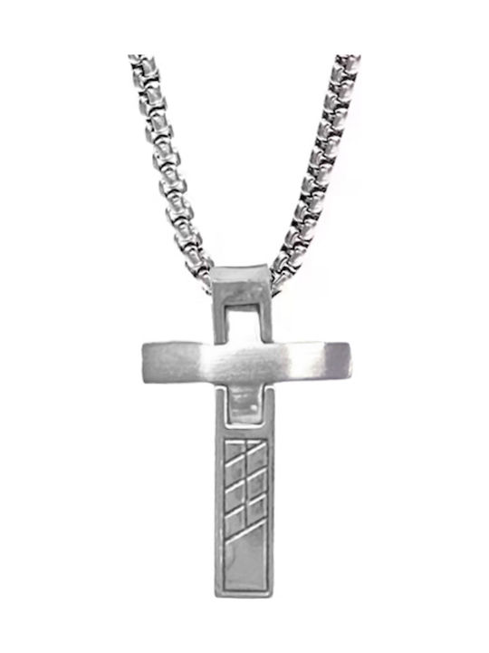 Art Collection Herren Kreuz aus Stahl mit Kette