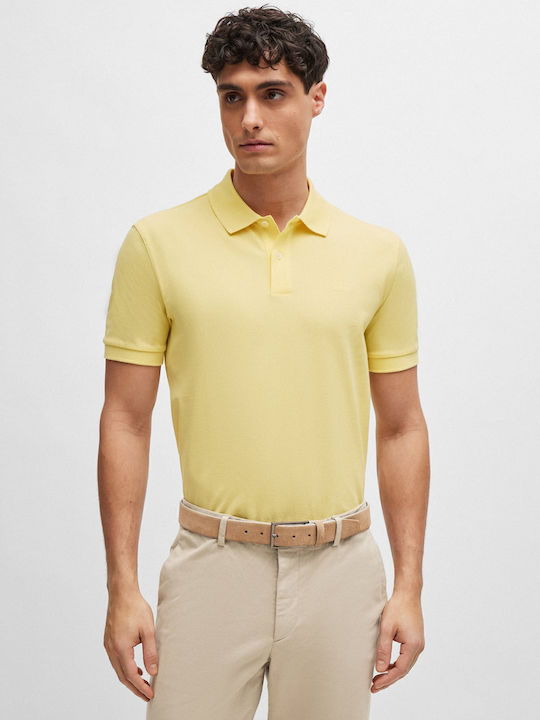 Boss Pallas Polo Herrenblusen Kurzarm Gelbe