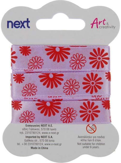 Next Red Flowers Ribbon Κορδέλα Floral Κόκκινη