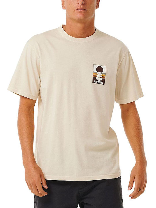 Rip Curl Ανδρικό T-shirt Κοντομάνικο Μπεζ
