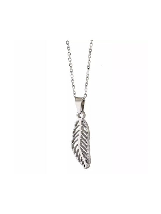 Unisex Necklace Unisex Stainless Steel Feather Necklace