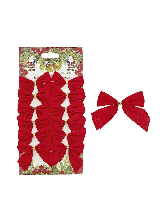XMASfest Christmas Figure Bow Red Height 6cm 12pcs