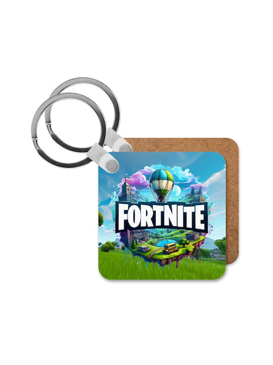 Fortnite Land Keychain Keychain pătrat din lemn Mdf Keychain