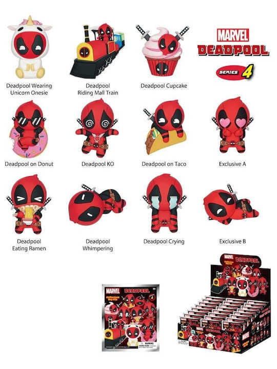 Marvel Deadpool S4 Bag Clip Μπρελόκ Τυχαίο Περιεχόμενο