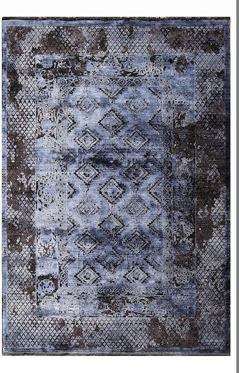 Tzikas Carpets Bedroom Rugs Set Blue 00156-ΜΠΛΕ-ΜΑΥΡΟ 3pcs