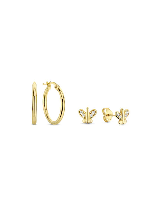 Beloro Earrings Hoops Gold Plated