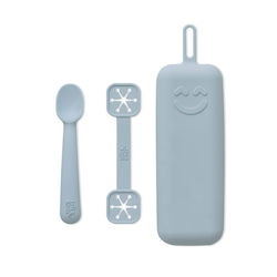 Interbaby Baby Spoon made of Silicone in Case for 6+ months 1pcs Blue