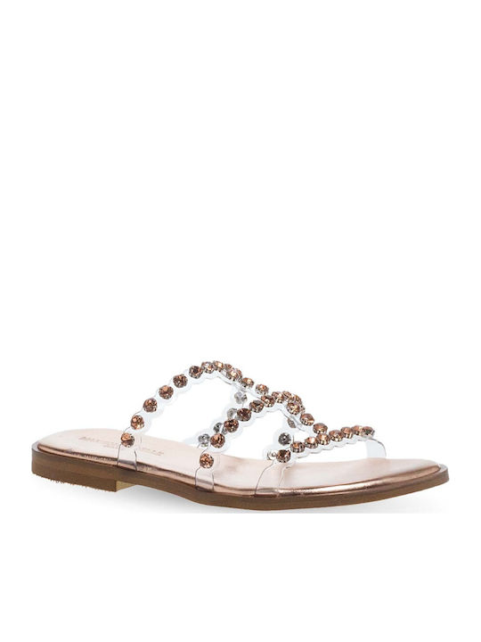 Flache Sandalen für Damen in Gold Farbe