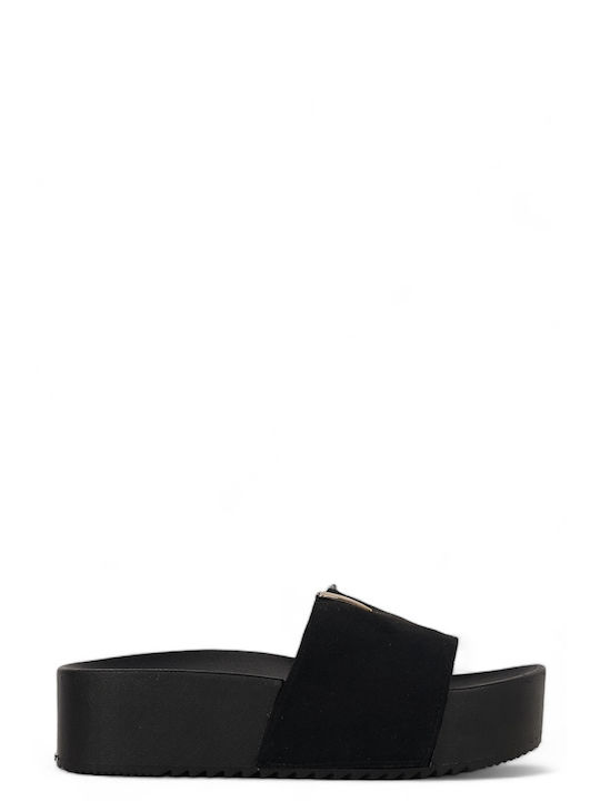 DOT Flatforms Suede Women's Sandals Black