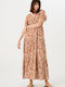 Women's Garcia Maxi Dress Regular Fit-Brown P40288 2537 Roasted Pecan