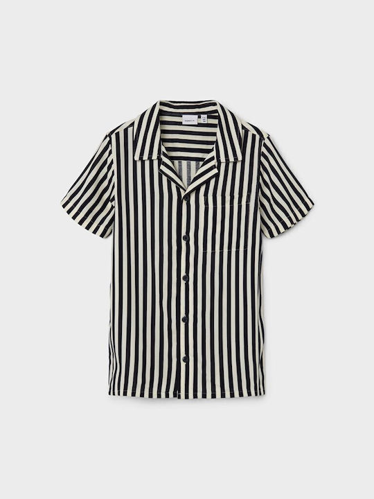 Name It Kids Striped Shirt Short Sleeve Dark Sa...