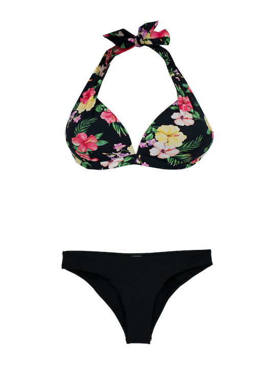 Bonito Set Bikini Floral BLACK