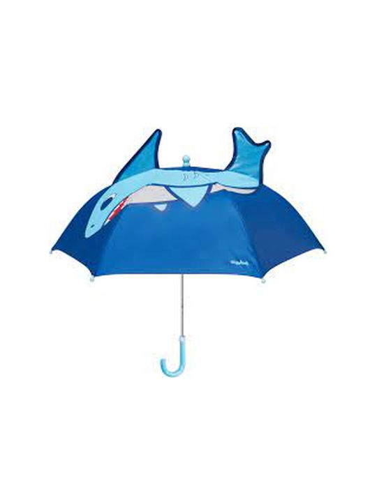 Playshoes Kinder Regenschirm Gebogener Handgriff Blau