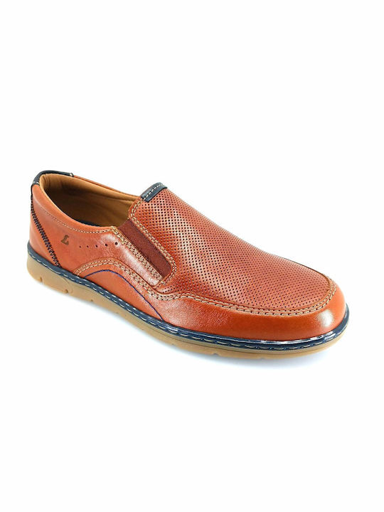 Luisetti Men's Leather Slip-Ons Tabac Brown