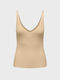 Only Women's Blouse Sleeveless with V Neckline Beige