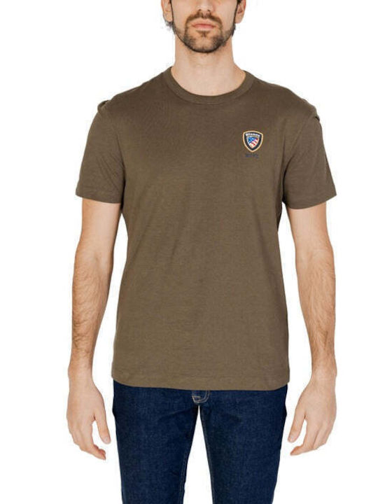 Blauer Herren T-Shirt Kurzarm Grün