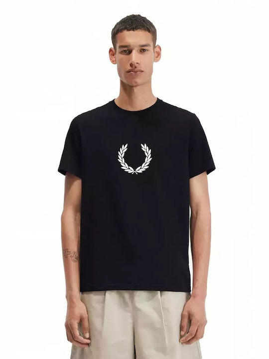 Fred Perry Ανδρικό T-shirt Κοντομάνικο Μαύρο