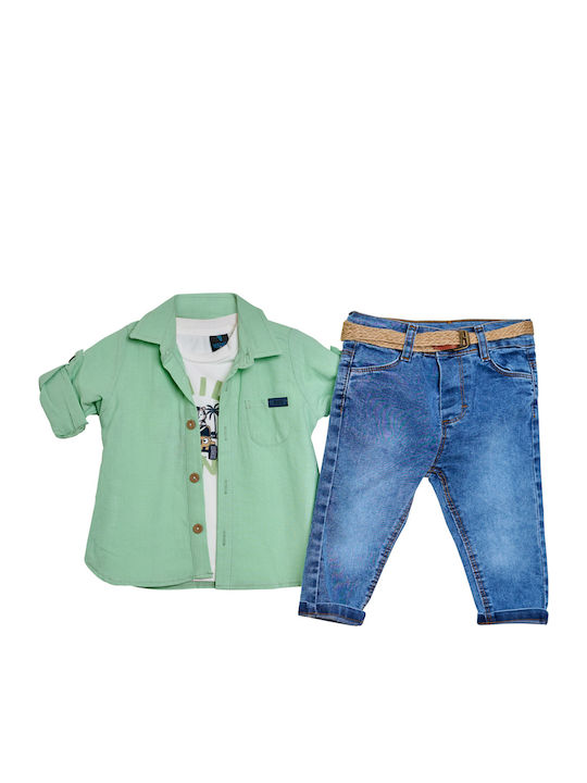 Kids Clothing Set with Pants Green 2 Pieces