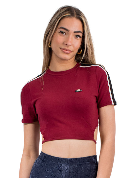 Ellesse Women's Athletic Crop T-shirt Burgundy