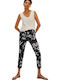 Women's Fabric Trousers Slim Fit Floral Black White
