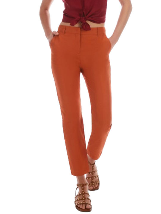 Pennyblack Women's Cotton Trousers in Slim Fit Orange