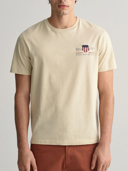 Gant Archive Shield Herren T-Shirt Kurzarm Silky Beige