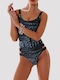 Bluepoint One-Piece Swimsuit with Padding & Open Back Darkblue