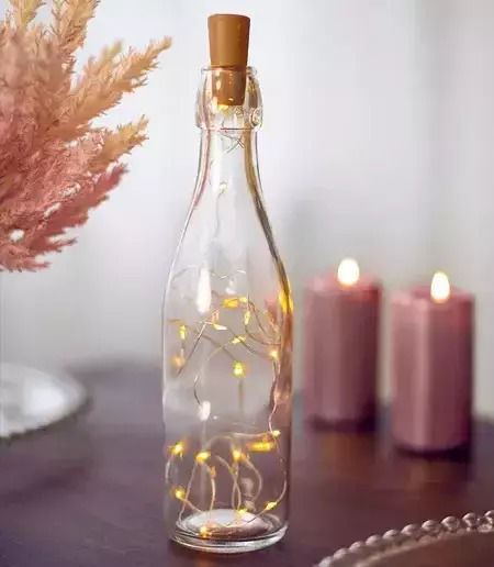 PartyDeco Lămpi Decorative Pentru Masă LED Alb Cald Sticlă