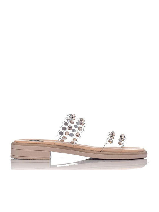 Flache Sandalen für Damen Anatomisch in Beige Farbe