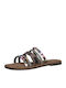 Damen Flache Sandalen Rosa Gold