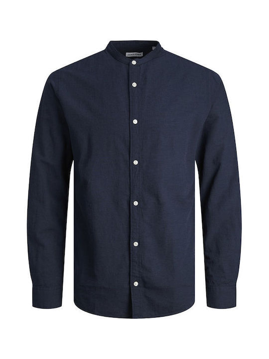 Jack & Jones Men's Shirt Long Sleeve Cotton Blue