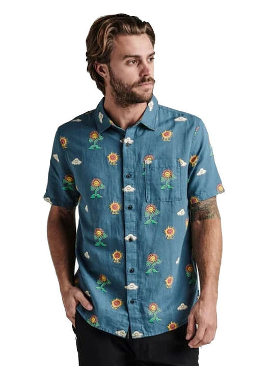 Roark Revival Journey Men's Shirt Short Sleeve Cotton Blue