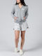 Gsa Women's Side Curved Shorts 3/4 Ft Grey Melange