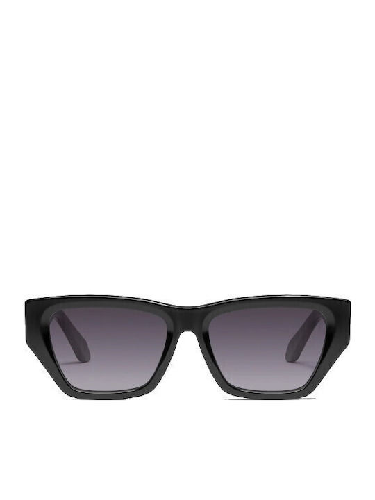 Quay Australia Unisex Sonnenbrille mit Schwarz Kunststoff Gestell und Schwarz Verlaufsfarbe Linse NOAPOLOGIES-BLK/SMK