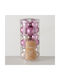 Christmas Sc An Hanging Ball Ornament Ornament Glass Pink 6cm Set 24pcs