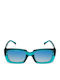 Contacta Women's Sunglasses with Green Plastic Frame and Blue Gradient Polarized Lens