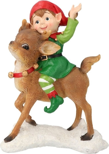 MSA Коледна Фигура Elf Червено Височина 22.1см. Поздравява Poly