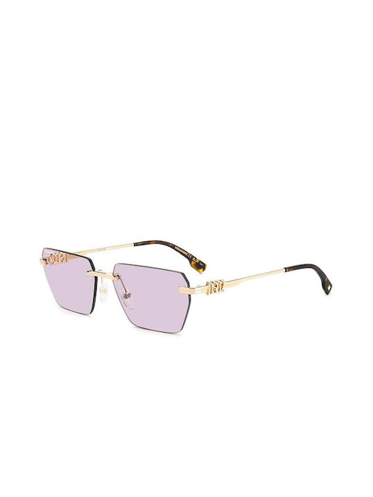 Dsquared2 Women's Sunglasses with Gold Metal Frame and Purple Lens D2 0102 EYR/UR
