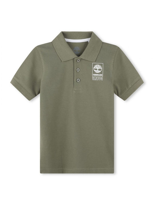 Timberland Παιδικό Polo Κοντομάνικο Χακί