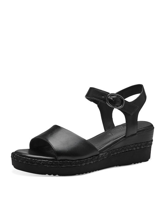 Jana Women's Synthetic Leather Platform Shoes Black 8-28365-42-001