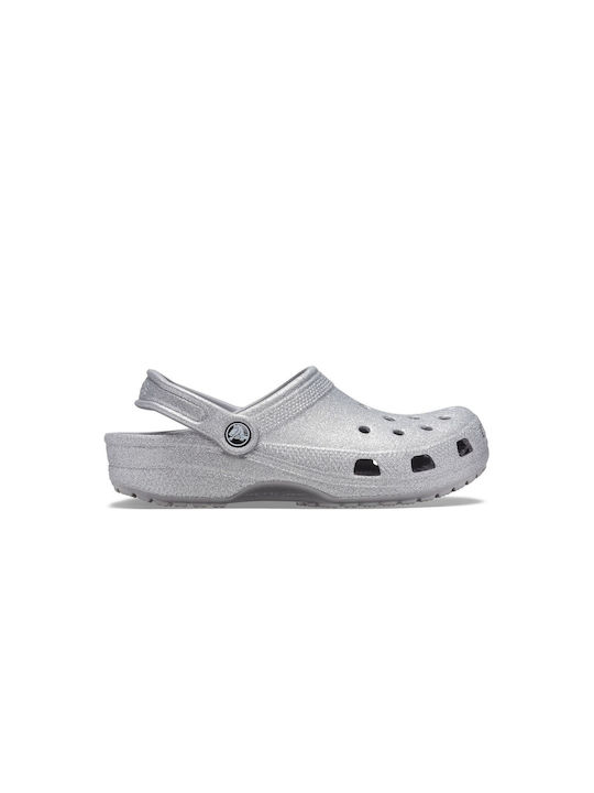 Crocs Classic Glitter Clog Clogs Silver