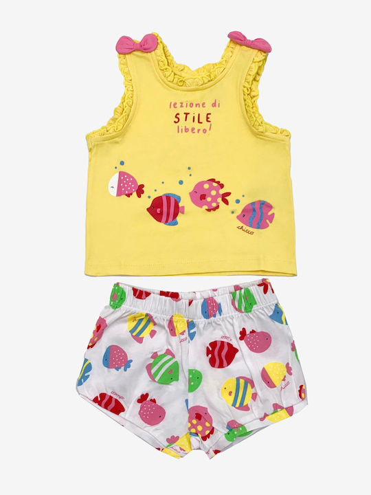 Kids' Set with Shorts Summer 2pcs Yellow