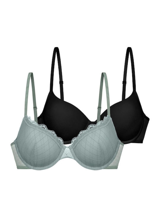 Green-black Σουτιέν mit leichter Polsterung mit Bügel 2Pack