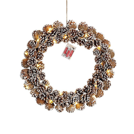 MSA Christmas Lighted Decorative Wreath Battery Powered 48cm