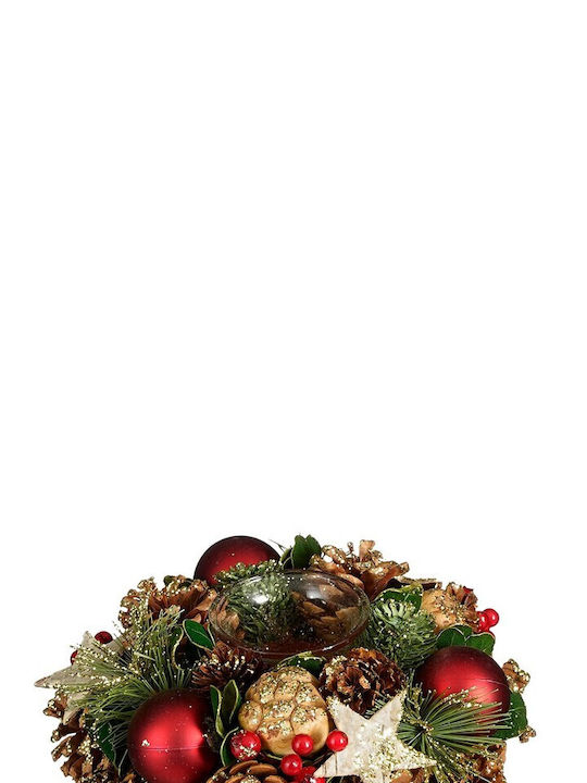 MSA Christmas Red Candlestick 9x19cm