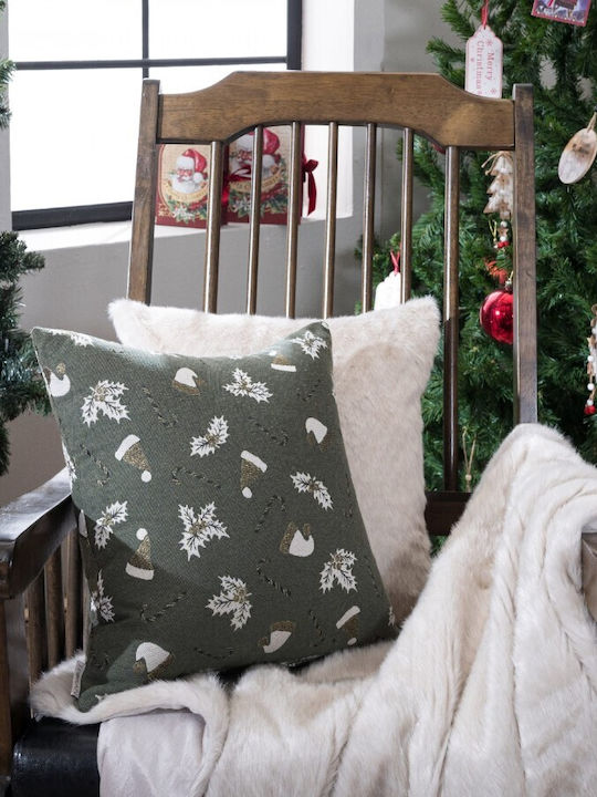 Teoran Christmas Decorative Square Pillowcase Green 30x30cm
