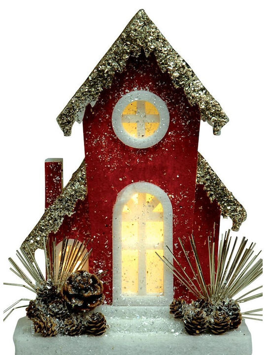 Lianos Christmas Illuminated Decorative House with Battery 34x23x11cm.