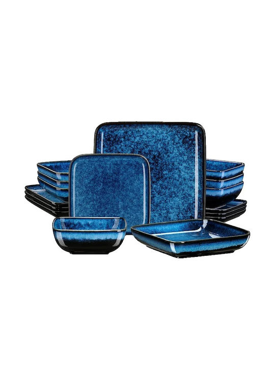 Set de Farfurii Ceramic Albastru 16buc