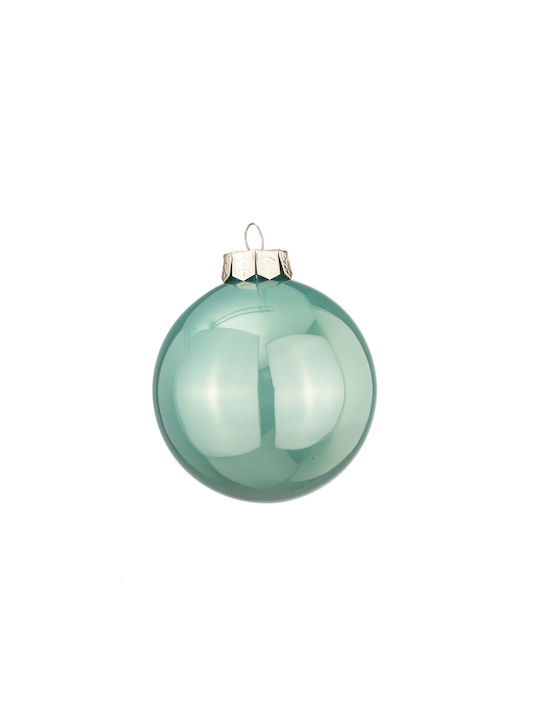 Hängendes Kugel Ornament Ornament Glas Türkis 8cm Set 16Stück