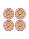 Koupakoupa Princess Peach Rotund Suporturi pentru pahare Lemn Portocaliu 4buc
